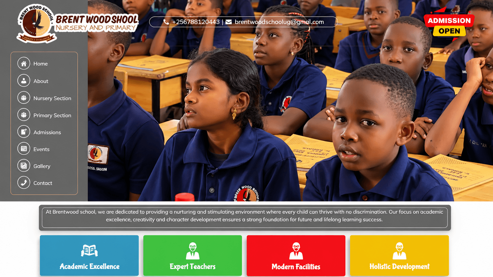 Brentwood School website preview